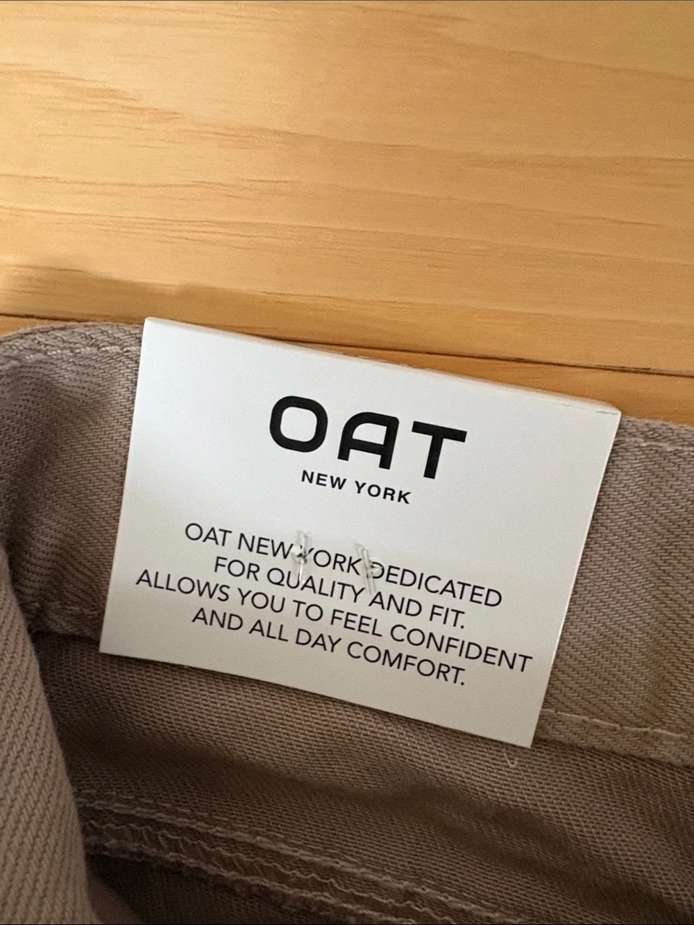 OAT New York Cloud Luxe Denim High Rise Wide Leg Pants in Khaki Size 8/29